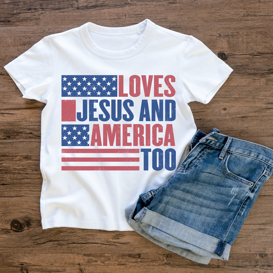LOVES JESUS AND AMERICA TOO (FLAG)