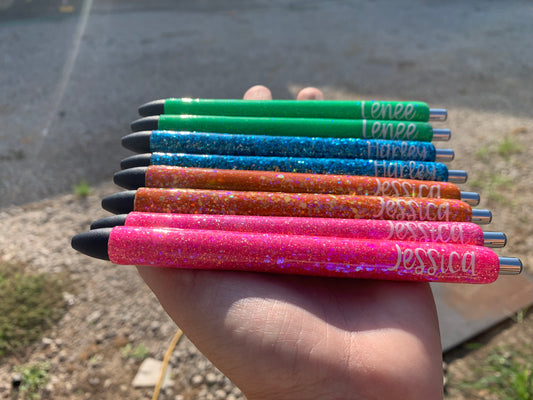 Resin glitter pens
