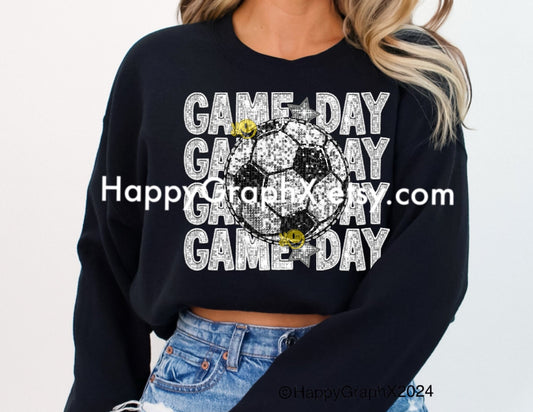 GAME DAY SOCCER FAUX GLITTER