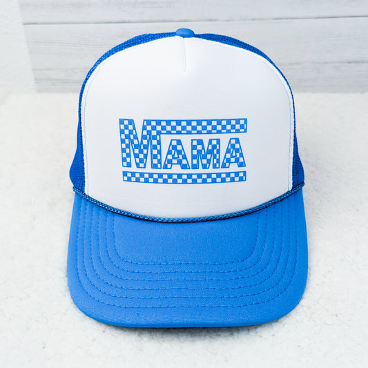 BLUE CHECKERED MAMA HAT