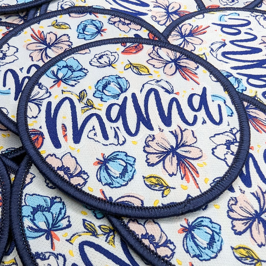 BLUE FLORAL MAMA PATCH (PATCH ONLY)