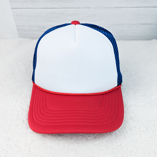 RED + WHITE + BLUE HAT