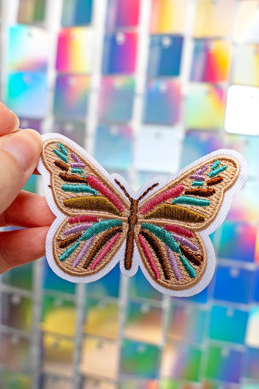 RETRO BUTTERFLY EMBROIDERED PATCH