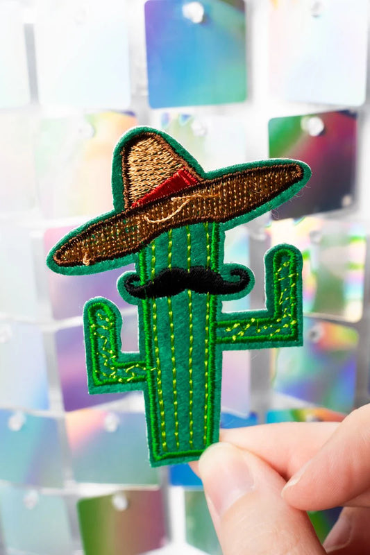 HAPPY CACTUS EMBROIDERED PATCH